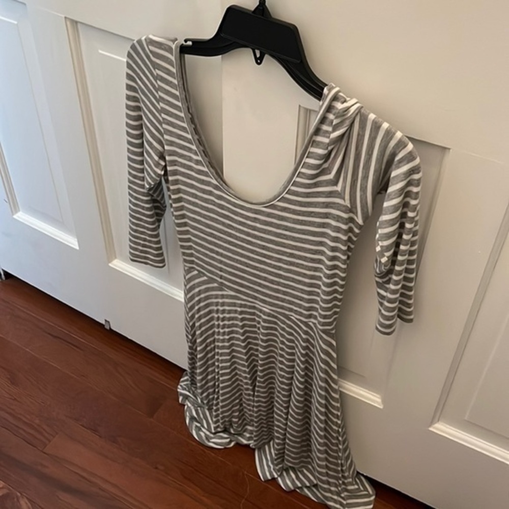 Womens Gray and white striped dress size S